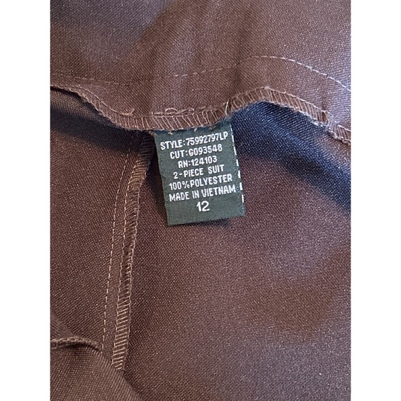 T. Milano 2 pc Pantsuit Dk Purple with Animal Print Lining Size 12 Work Church - Picture 9 of 11